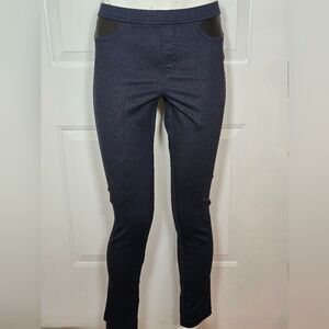 DKNY Jeans Dark Blue Stretch Slim Fit Pants Women's Small Weave Printed
